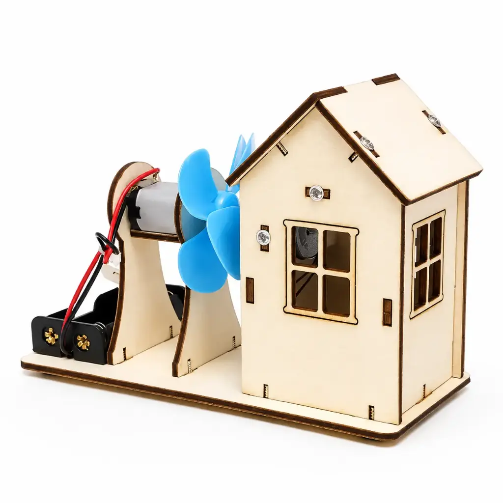 DIY Creative Stem Wooden Home Battery Fan