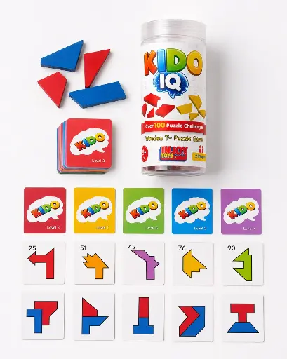 [KIDOIQ] KIDO IQ – Wooden T-Puzzle Challenge Game